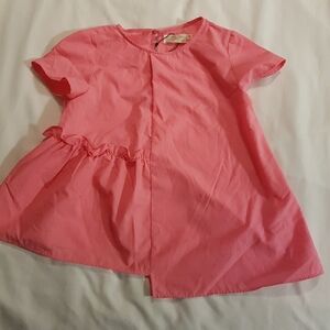 Zara girls size 8 asymmetrical pink blouse